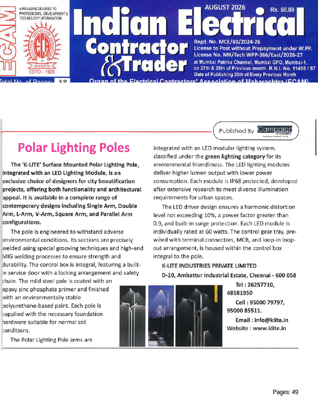 Indian Electrical Contractor & Trader - August - 2026