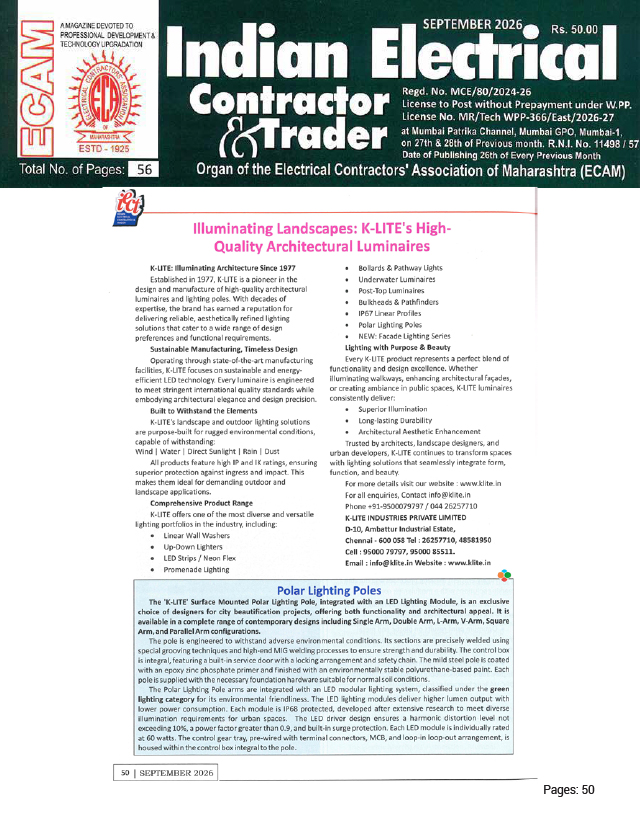 Indian Electrical Contractor & Trader - September - 2026
